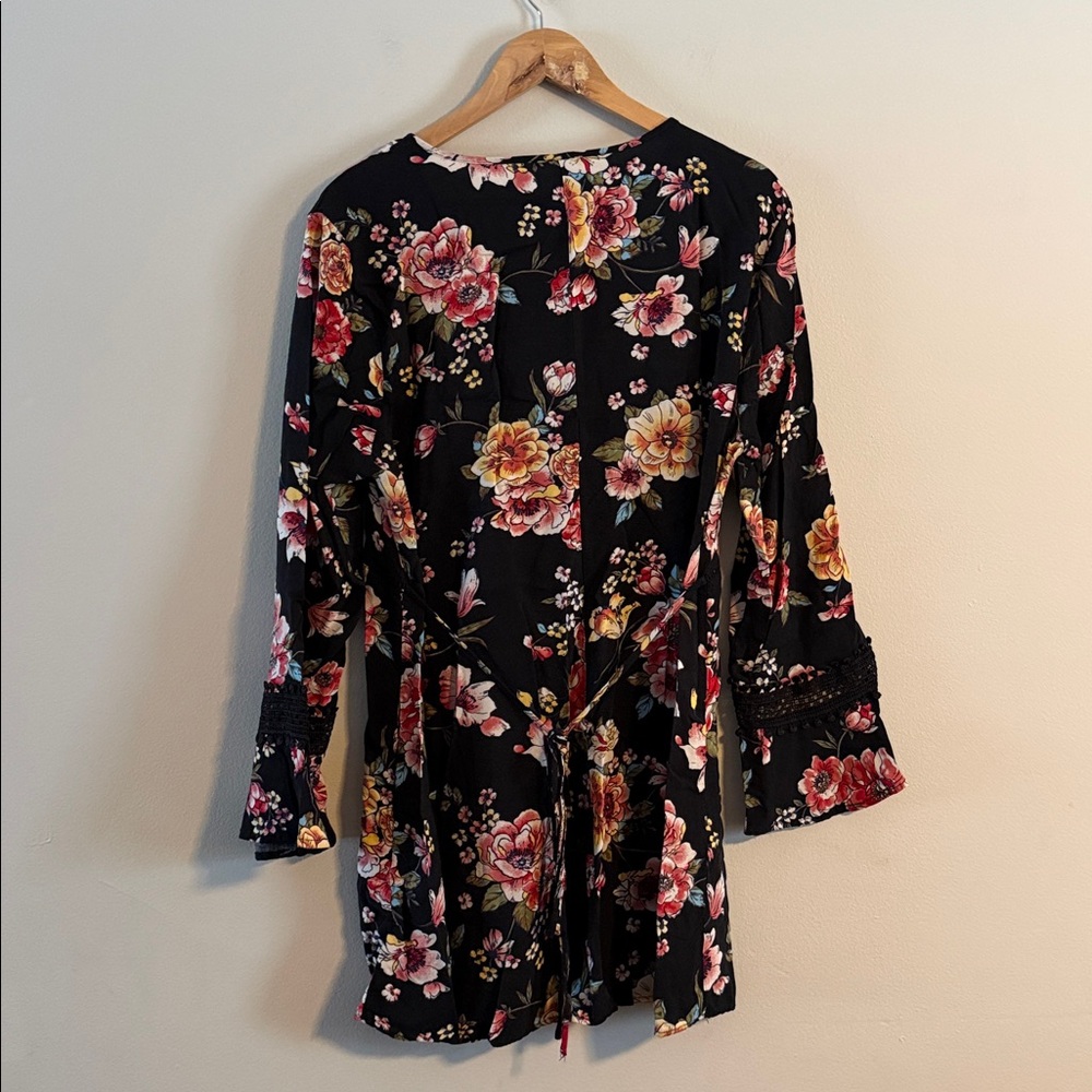 Old Navy Black Floral Long Sleeve Dress - Picture 6 of 8